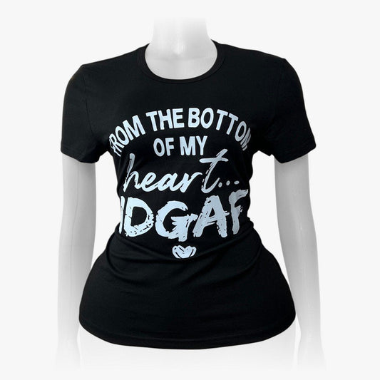 Black IDGAF Women’s Graphic Print T-shirt